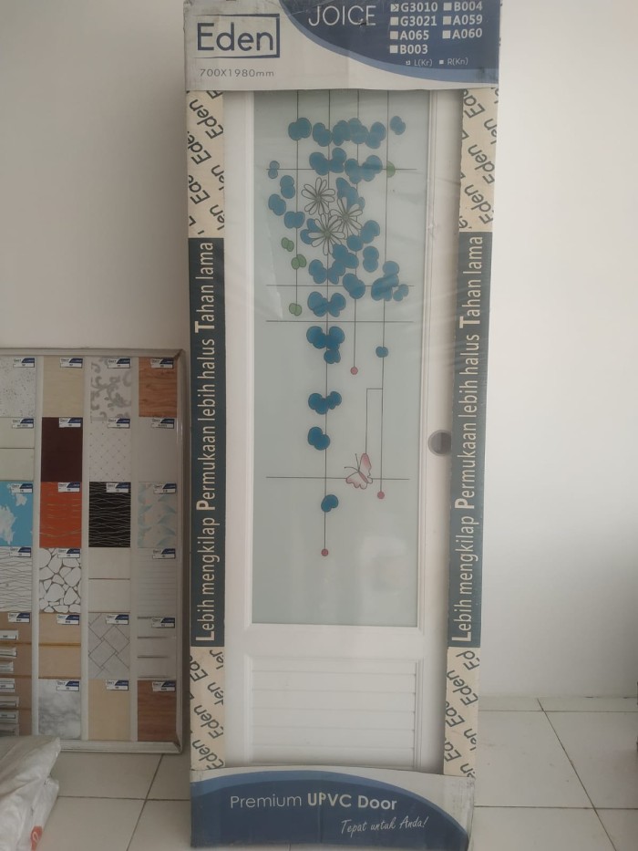 EDEN PINTU UPVC G3010 PUTIH HANDLE KIRI (DSC)