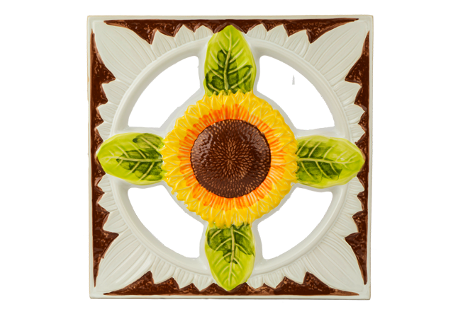 LOSTER KERAMIK RO37B BUNGA MATAHARI ORANGE 20x20 (DSC)