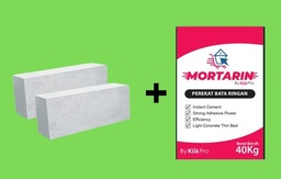 ACON BATA RINGAN 10 CM KUBIK + MORTARIN PEREKAT BATA