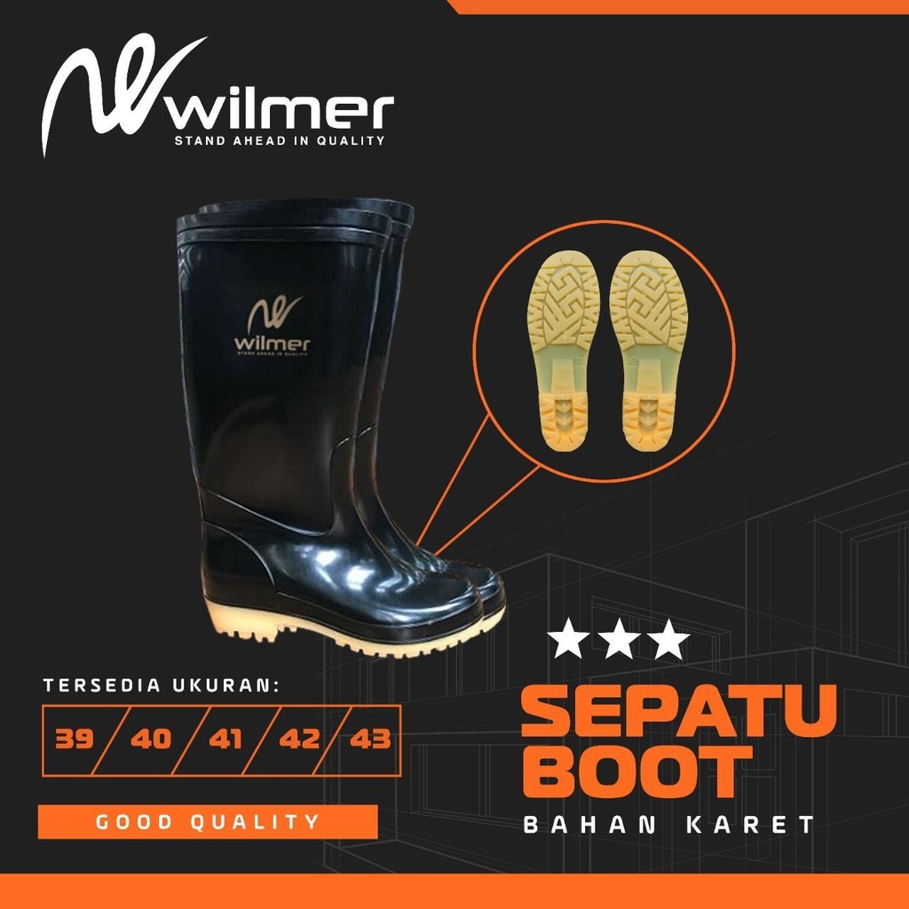 WILMER SEPATU BOOT HITAM 41